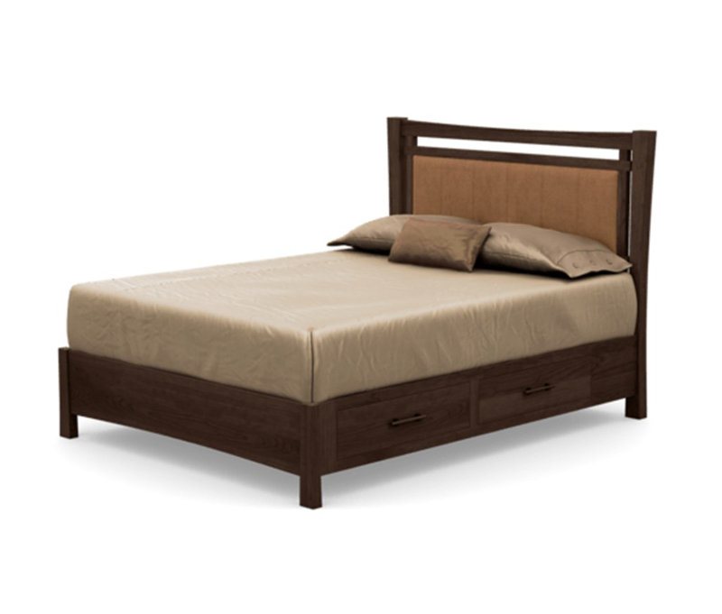 Monterey Upholstered Platform Storage Bed, Smoke Cherry, Full, Natural
