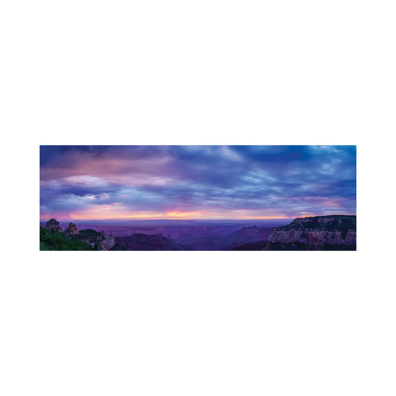 View Of Dramatic Sky Over Canyon, Grand Canyon, Arizona, USA - Wrapped Canvas Panoramic Print