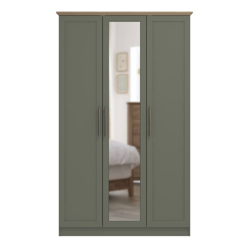  3 Door Wardrobe, Kale Green