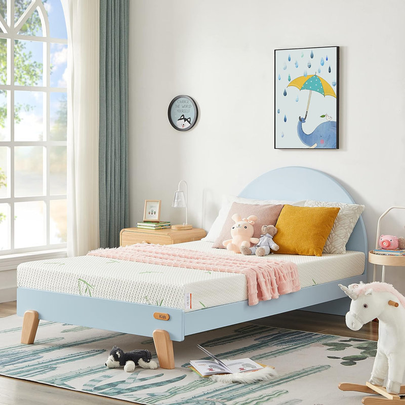 Harriet Bee Medium-Firm Gel Memory Foam Mattress with Bamboo Pattern, Twin, 5"
