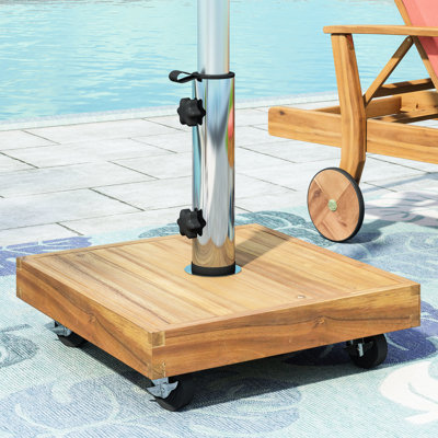 Base de parasol en acier inoxydable de 17,81 po x 16,56 po