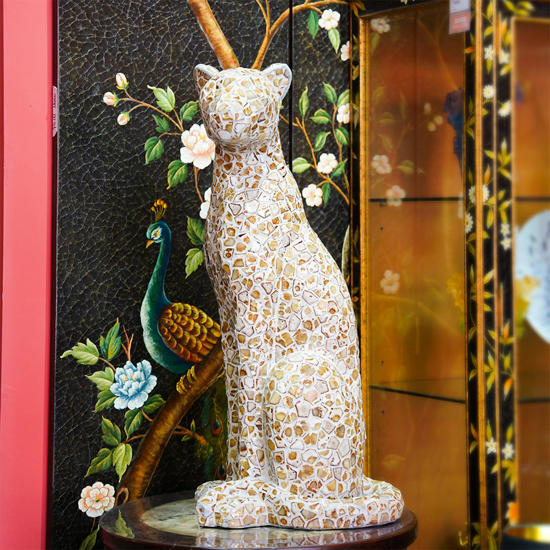 Handmade Mosaic Leopard-Shaped Floor Decoration