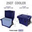 Glacière portative 25 pte avec rétention de froid de 5 jours, porte-gobelet et drainage en forme de V rapide. Idéal pour le camping en bord de mer, capacité rigide de 30 canettes, support. Convient