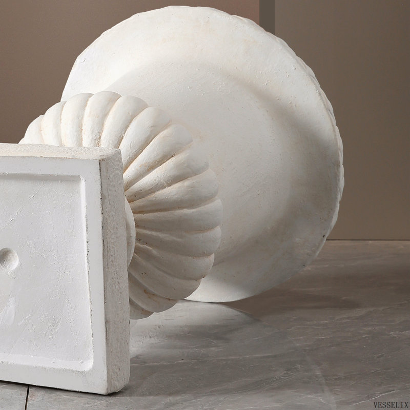 Pot de fleurs classique en forme d'urne de 60 cm (23,62 pouces), vase décoratif en fausse pierre MGO pour l'intérieur et l'extérieur