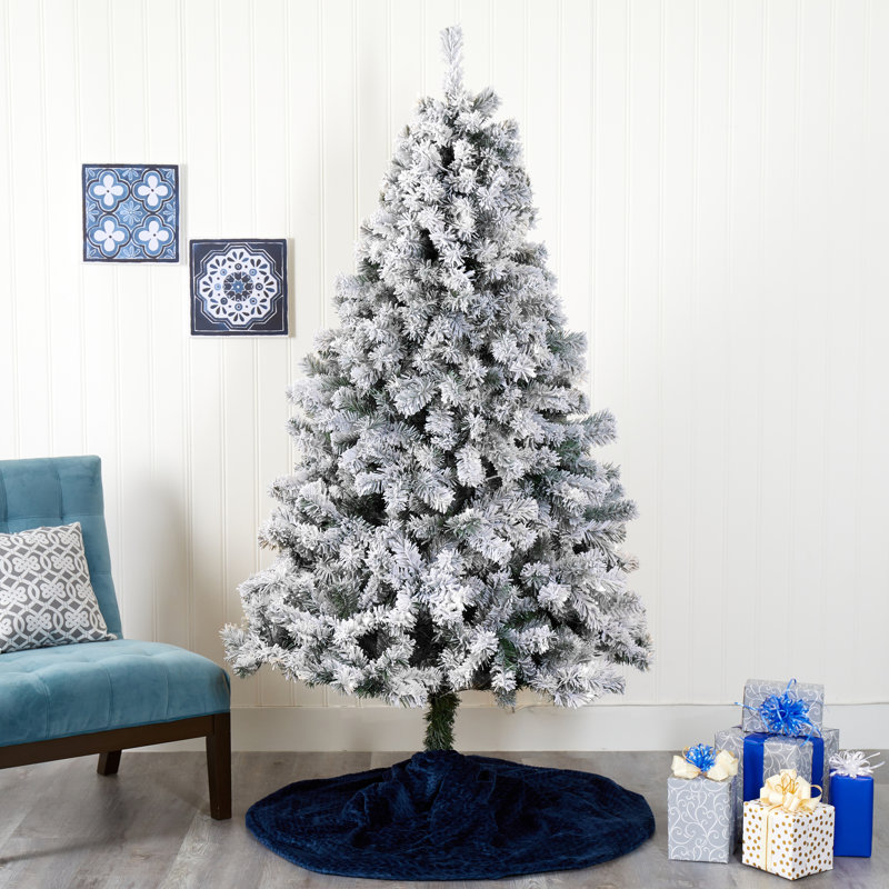 Arbre de Noël en flocage artificiel pin cachemire, H 7 pi