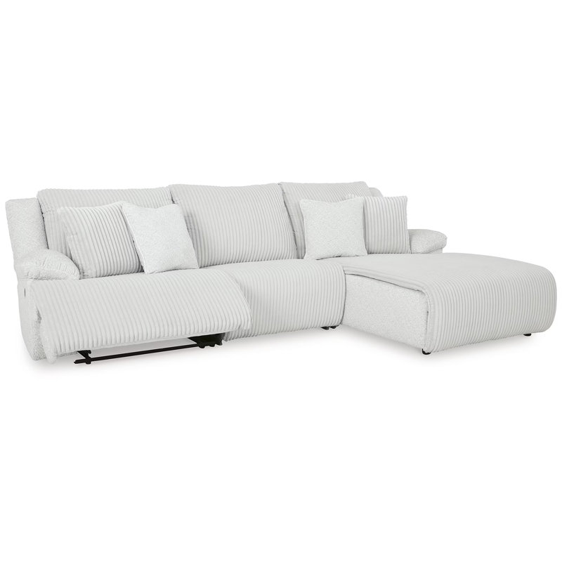 Matherly 3-Piece Sectional Sofa Chaise, Right Hand Facing, White Polyester