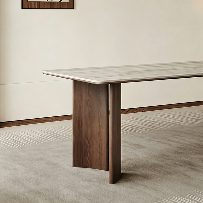 Table de salle à manger en pierre frittée, H 29,5 po x l 70,9 po x P 35,4 po, 5