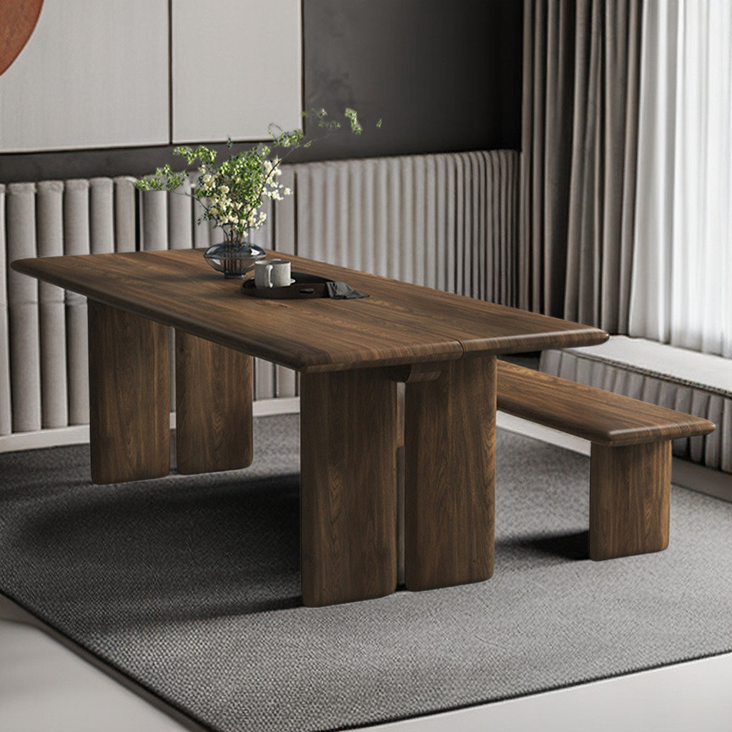 Loon Peak 55.12" Brown Solid Wood Rectangular Dining Table - Wayfair Canada