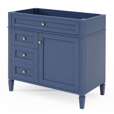 Drood 35'' Single Bathroom Vanity with Solid + Manufactured Wood Top