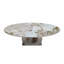 Table basse moderne en pierre frittée 49,2 po avec base en O en acier inoxydable - H 15,6 po