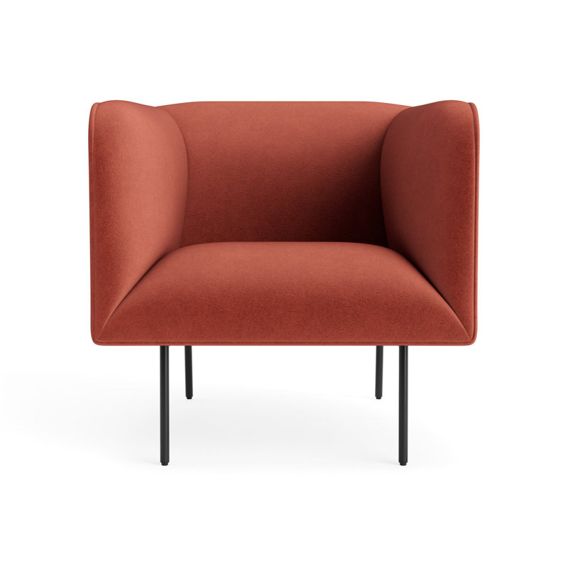 MTO - Dandy Lounge Chair Black Legs, Tomato Velvet