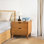  Table de chevet 2 tiroirs en bois massif de 23 po