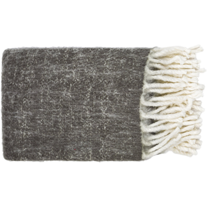 Morris Handmade Throw Blanket, Gray/Cream