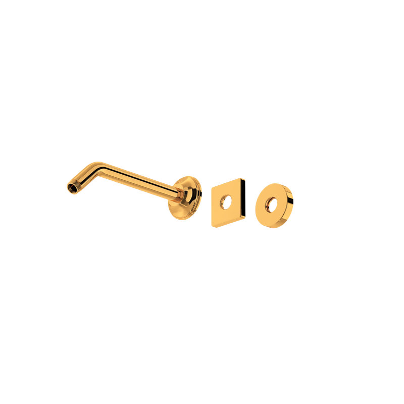 9" Reach Wall Mount Shower Arm, Italian Brass