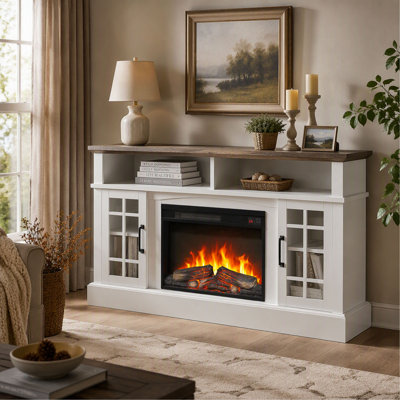 Electric Fireplace Insert, Ultra Thin Heater with Log Set and Realistic Flame, Remote Control with Timer and Overheating Protection（Fireplace Insert ONLY）