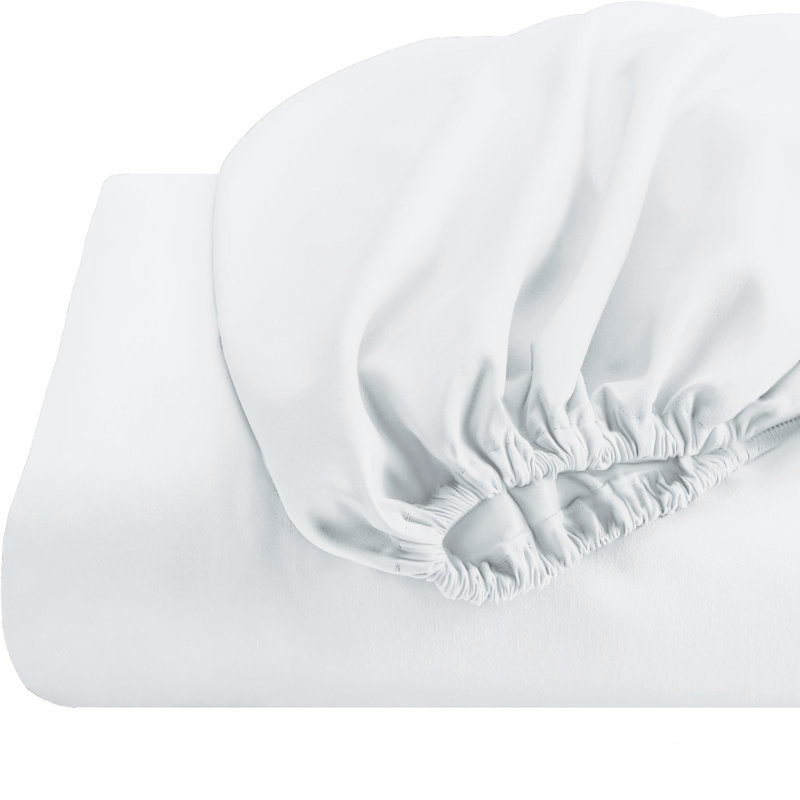 Super Soft 200 Thread Count Microfiber Brushed Fitted Bed Sheet, White, Double (4'6)
