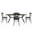 Devan 70" Iron Metal Base Dining Table And X-Back Metal Chairs Set - Table And 4 Chairs-427966052-427965981