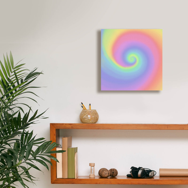 'Pastel Rainbow Swirl' by Art Licensing Studio Canvas Wall Art, 12" H x 12" W x 0.75" D