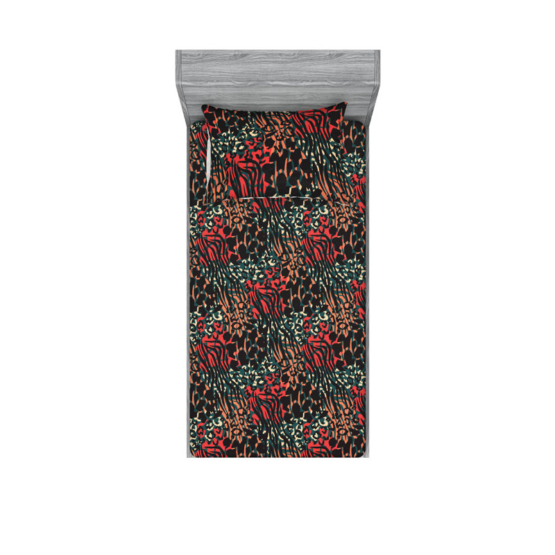 Ensemble de taies décoratives Ambesonne, Drap-housse pour lit simple avec une taie d'oreill