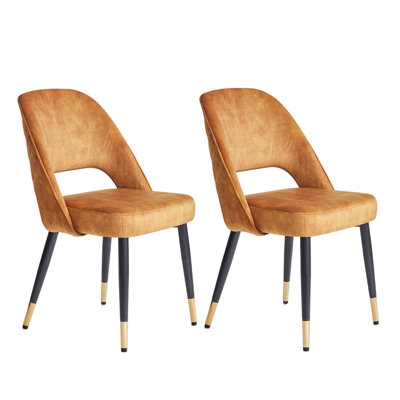 Chaise d'appoint rembourrée en velours (ensemble de 2)