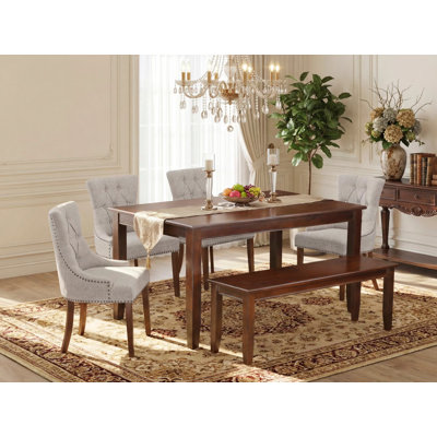 Gappmayer Solid Wood Solid Wood Top Four Leg Dining Set