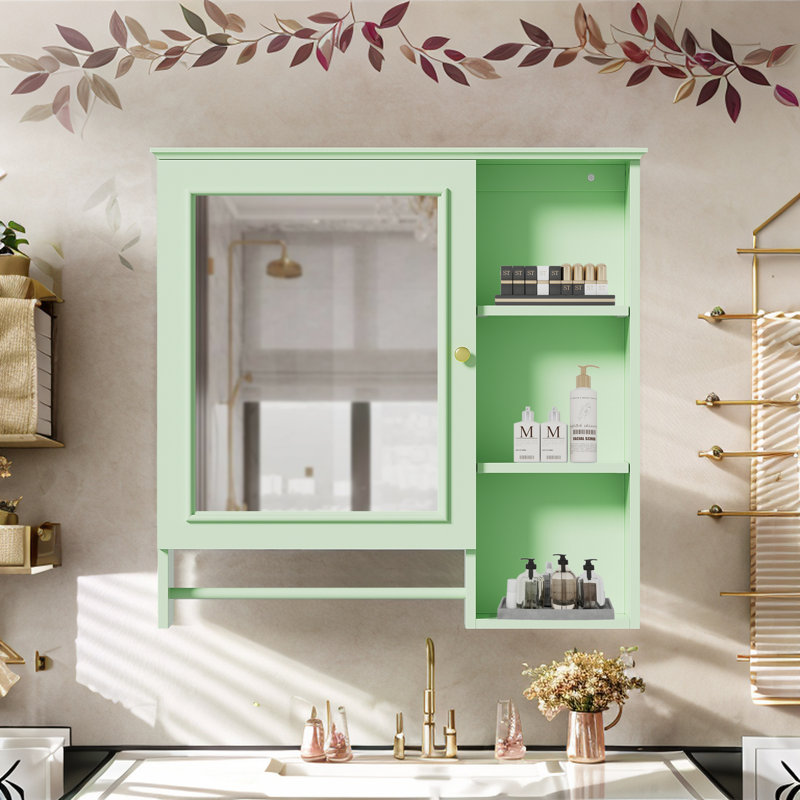 Miroir de salle de bain mural, Vert