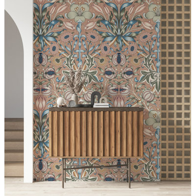William Morris Lily & Pomegranate Wallpaper Bryelle Peel & Stick Floral Roll