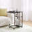 Odika Side Table, Under Seating Table With Rolling Wheels, Integrated Power, Adjustable C-shaped End Table For Home, Living Room, Bedroom (black) - Et-cs-gy-41823
