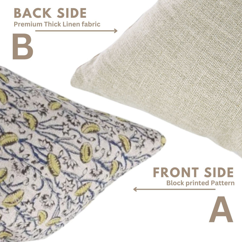 Linen Pillow Cover, 14"H x 20"W, Rectangle, Pishta Floral