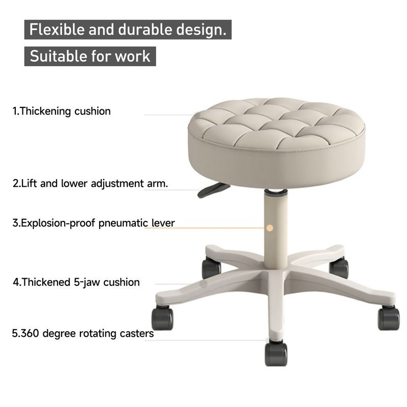 Tabouret à roulettes XUEGW, Gris