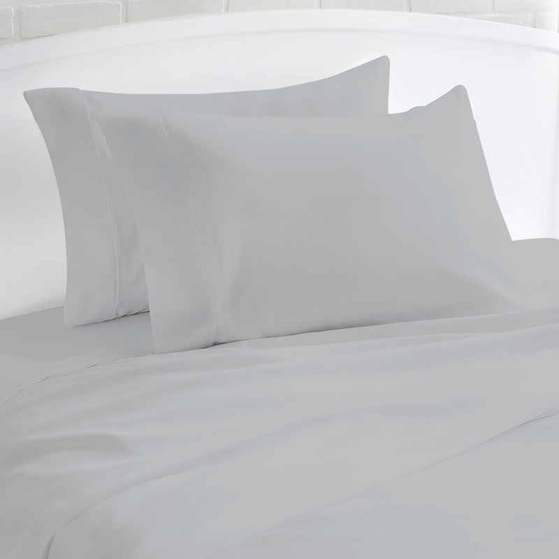 Ultimate Percale 100% Cotton 400TC Cool & Crisp Pillowcases, Standard, Light Gray