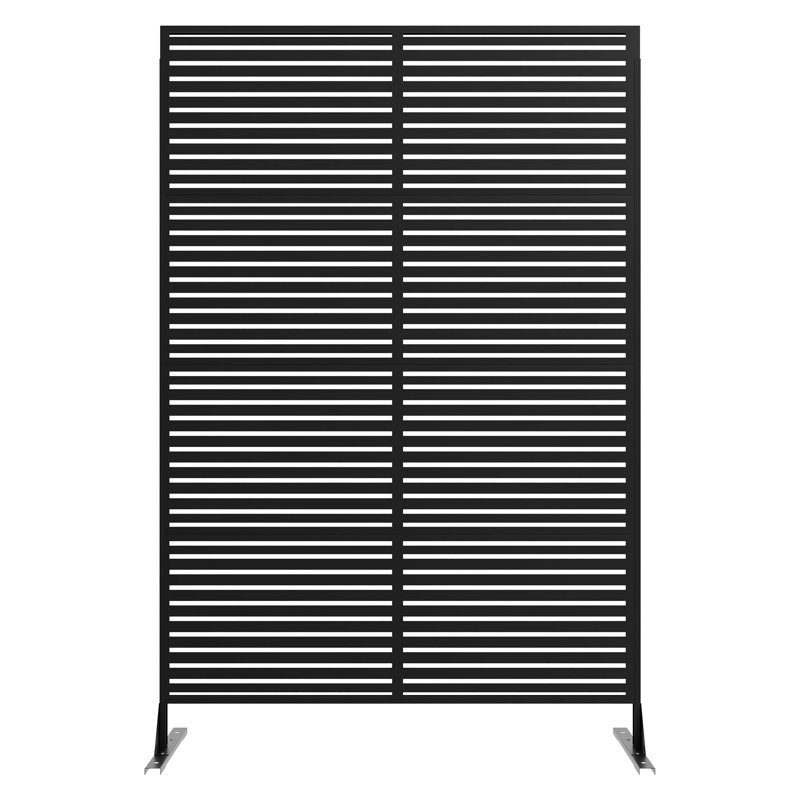 Clôtures de jardin décoratives en métal - H 72 po à motif de volutes antirouille noir, 1 pièce, Noir