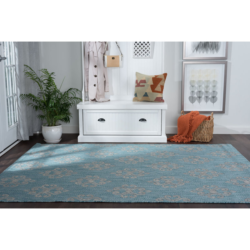 Tapis turquoise Turnham, Rectangle 7 pi 10 po x 10 pi 3 po