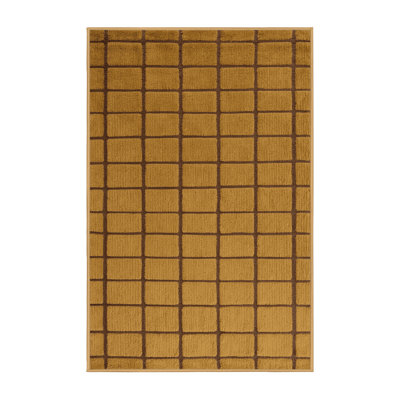 Machine Washable Trellis Brown Area Rug