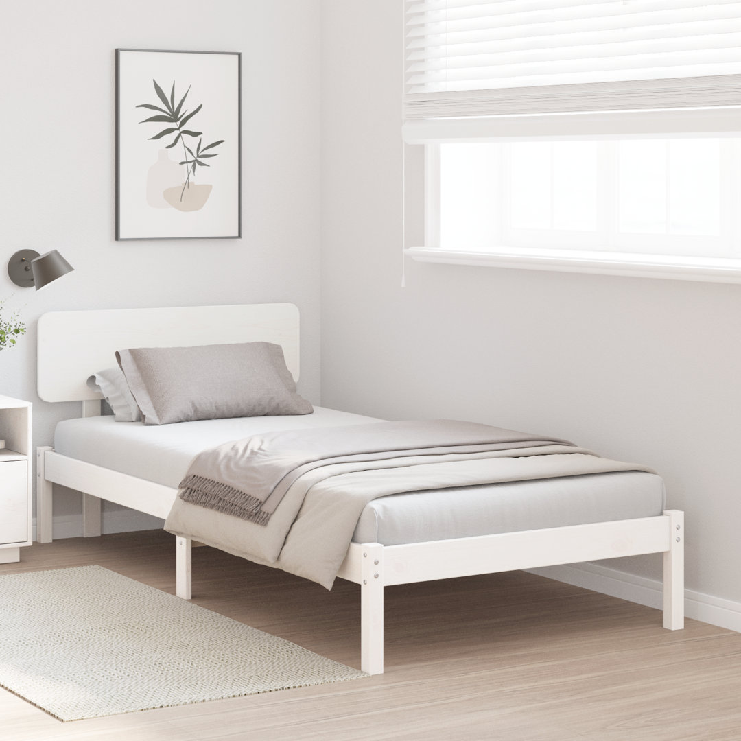 Vidaxl Bed Frame With Headboard Solid Pine Wood