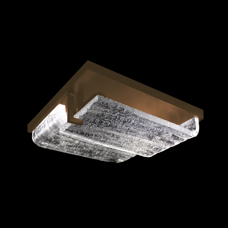 Waterfall 16.75"W Square Outdoor Flush Mount, Outdoor Bronze