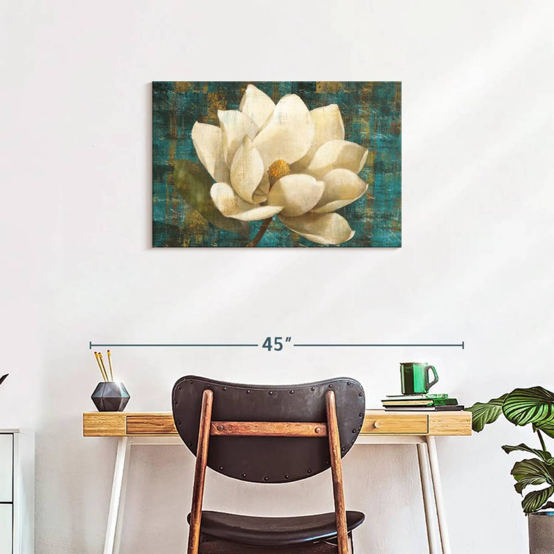 Fleur de magnolia Harnek Turquoise, H 20 po x l 30 po