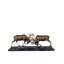 Bronze Wrangling Deer Table Top Sculpture