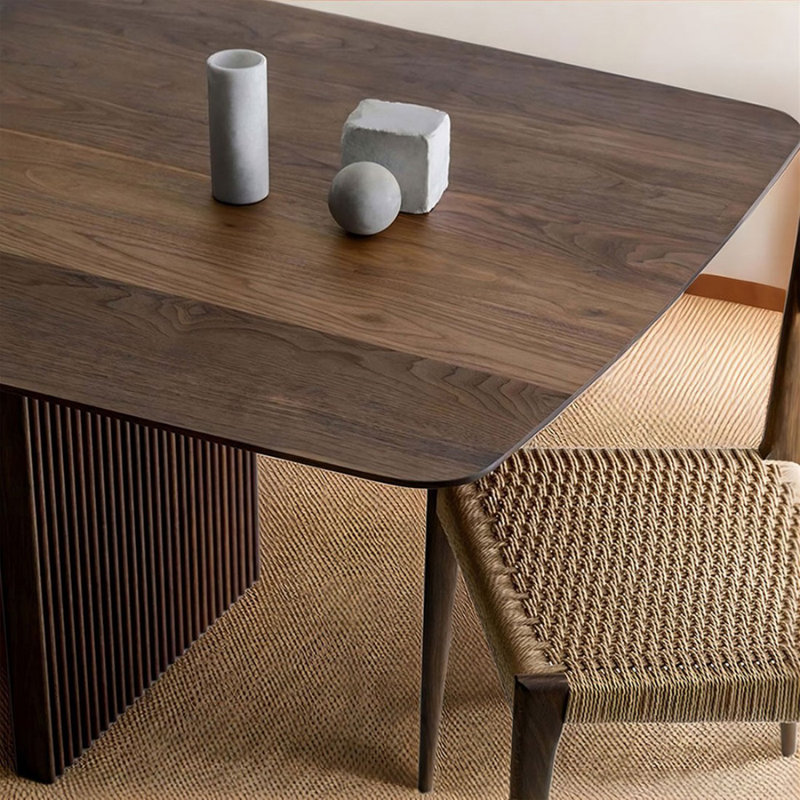 Table de salle à manger Modern Modern, H 29,53 po x L 35,43 po x l 86,61 po, Brun noyer