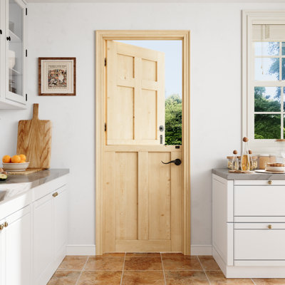 Dutch Door, 30*80 4 Lite Solid Core Split Single Door Slab With Lock and latch