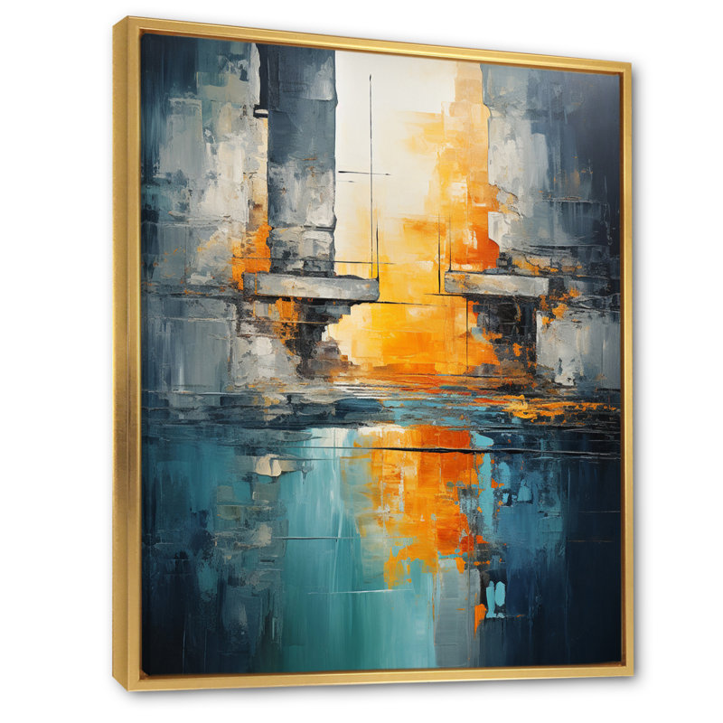 «Green Orange», Bold Abstract Flow Collage I - Collages abstraits, impressions sur toile, H 20 po x l 12 po x P 1 po