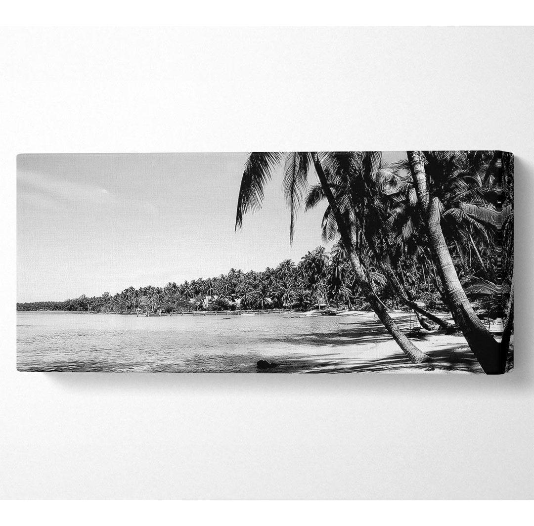 Beach Palms B N W - Kunstdrucke auf Segeltuch