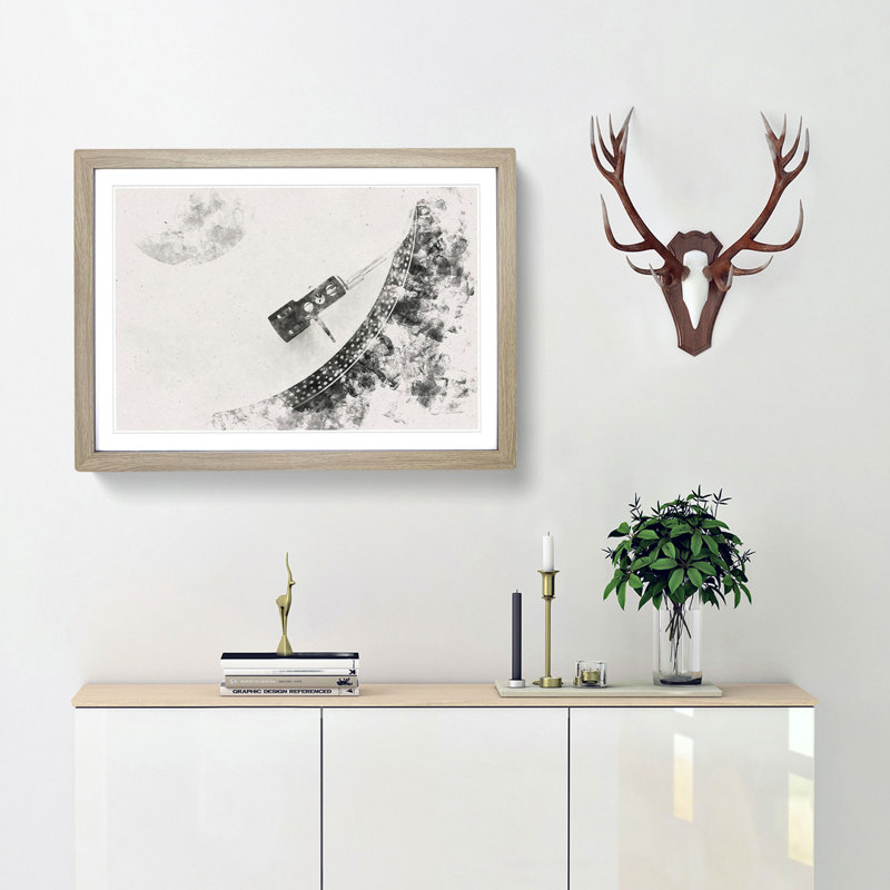Needle of the Turntable - Framed Print, 24cm H x 33cm W x 2cm D, Oak Framed