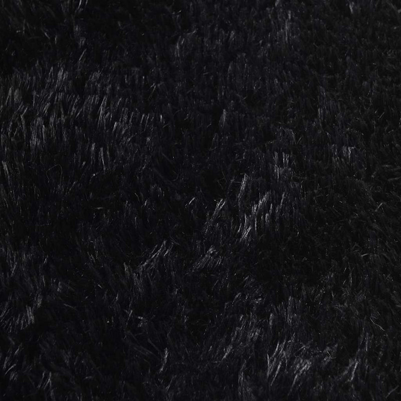 Shaggy Rug High Pile NAVARRA Black Polyester, Round 200cm