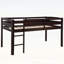 Lit mezzanine simple bas en bois avec échelle, conception peu encombrante pour les petites pièces et les chambres d'enfant-1324909458