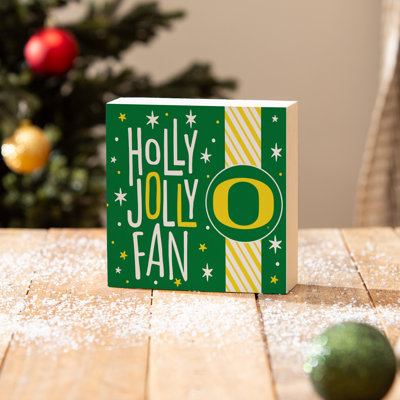 University of Oregon 6" Holiday Wood Plock Wall Sign
