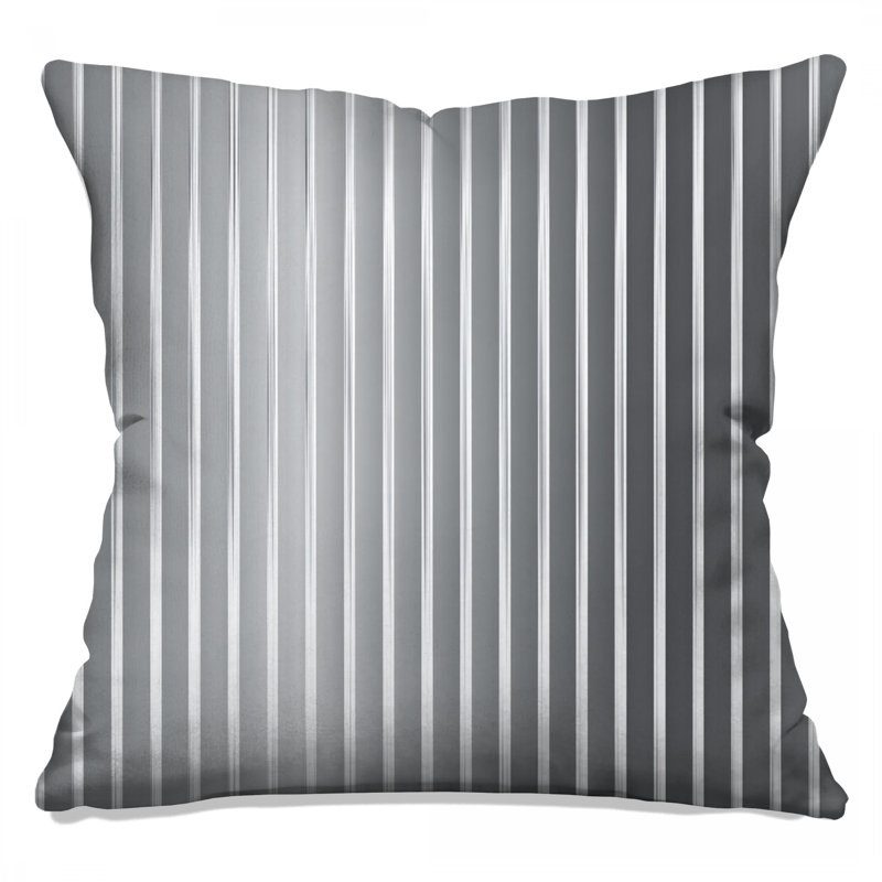 Coussin décoratif noir à rayures, motif double face, 14 X 14 pouces
