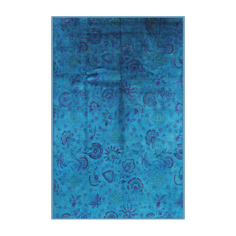 Tapis floral bleu, Rectangle 8 pi x 10 pi