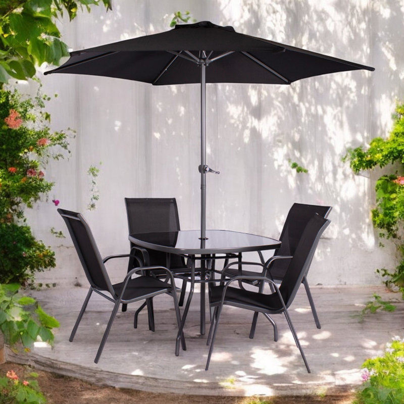 RIO 4 Seater dining set including parasol