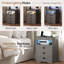 LED Nightstand with 3 Drawers, Glass Top, Wireless Charging & Sensor Light-107993917